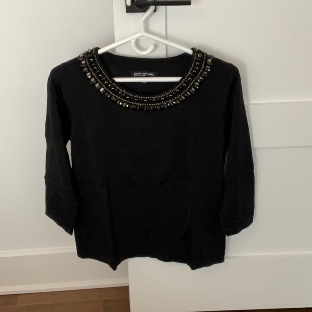 Embellished Black Sweater